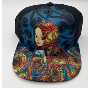 Junji Ito Uzumaki Kirie Goshima Anime Snapback Hat Black Blue Graphic Cap